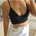 6Seductive Solid Cropped Top V Neck Tank Top 