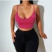 1Seductive Solid Cropped Top V Neck Tank Top 