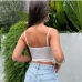 5Seductive White Lace  Backless Camisole Tops