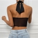 4Sexy Backless Patchwork Halter Black Camisole