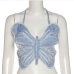 11Sexy  Butterfly Design Female Halter Tank Top