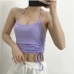 13Sexy Chain Patchwork Lace Up Halter Camisole