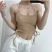 21Sexy Chain Patchwork Lace Up Halter Camisole