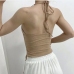 22Sexy Chain Patchwork Lace Up Halter Camisole