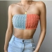 3Sexy Contrast Color Knitting Cropped Tank Top