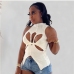 7Sexy Cut Out Solid Ribbed  Women Tank Tops