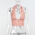 15Sexy Halter Print Backless Tie Wrap Tank Top