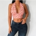 7Sexy Halter Print Backless Tie Wrap Tank Top