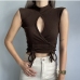 20Sexy Hollow Out Drawstring Cropped Tank Top