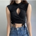 10Sexy Hollow Out Drawstring Cropped Tank Top