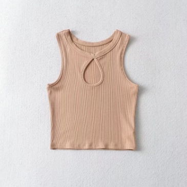 Sexy Hollow Out Sleeveless Pure Tank Top