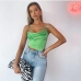 4Sexy Irregular Satin Backless Design Tank Top