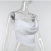 9Sexy Irregular Satin Backless Design Tank Top