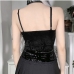 7Sexy Lace Patchwork Black Tie Wrap Camisole