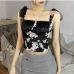 4Sexy Lace Print Cropped Tank Top