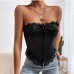 3Sexy Lace Strapless Backless Black Tank Top