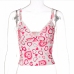 6Sexy Ladies V Neck Heart Print Tank Tops