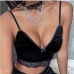 3Sexy Nightclub Black Lace Trim Cropped Cami