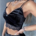 1Sexy Nightclub Black Lace Trim Cropped Cami