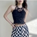 5Sexy Patchwork Lace Backless Cropped Tank Top