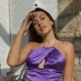 3Sexy Purple Halter Cropped Tank Top