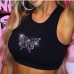 4Sexy Rhinestone Crew Neck Cropped Tank Top