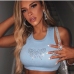 7Sexy Rhinestone Crew Neck Cropped Tank Top