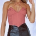 1Sexy Ruched Back Zipper Women Tank Top