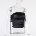 6Sexy Ruched Drawstring Black Women Tank Top