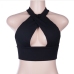 8Sexy Solid Knitting Cut Out Cropped Tank Top