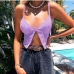 3Sexy Solid Lace Slit Cropped Tank Top