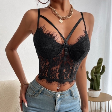 Sexy Summer Black Lace  Camisole Ladies Tops