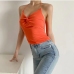 13Sexy Twist Knot Backless Cropped Tank Top