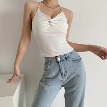 Sexy Twist Knot Backless Cropped Tank Top