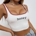 3Sexy U Neck Letter Cropped Women Tank Top