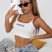 5Sexy U Neck Letter Cropped Women Tank Top