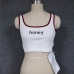 8Sexy U Neck Letter Cropped Women Tank Top