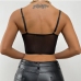 4Sexy V Neck Lace Backless Black Tank Top