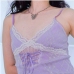 4Sexy V Neck Lace Patchwork Lace Up Camisole