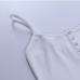 9Sexy White Button Design Backless Tank Top