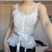 4Sexy White Lace Patch Tie Wrap Tank Top