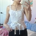 1Sexy White Lace Patch Tie Wrap Tank Top