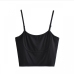 7Simple Design Spaghetti Strap Crop Tank Top