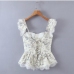 3Sleeveless Patchwork Lace Ruffle Top