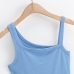 4Solid Color Asymmetric Sleeveless Tank Top