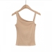 8Solid Color Asymmetric Sleeveless Tank Top