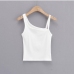 9Solid Color Asymmetric Sleeveless Tank Top