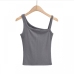 10Solid Color Asymmetric Sleeveless Tank Top