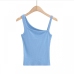 11Solid Color Asymmetric Sleeveless Tank Top