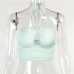 14Solid Hollow Out Tie Wrap Halter Crop Tank Top